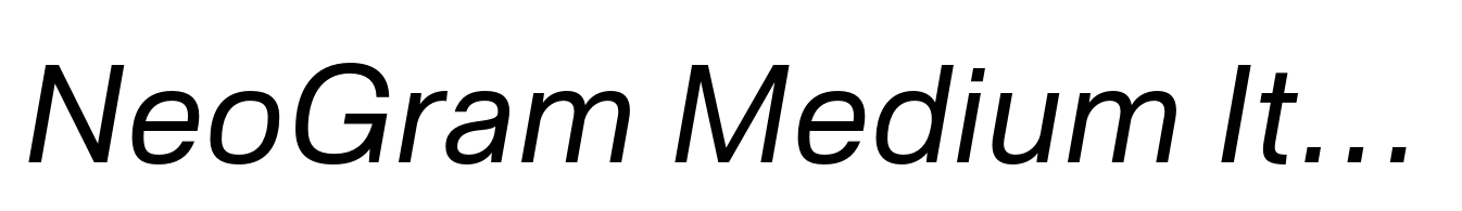 NeoGram Medium Italic